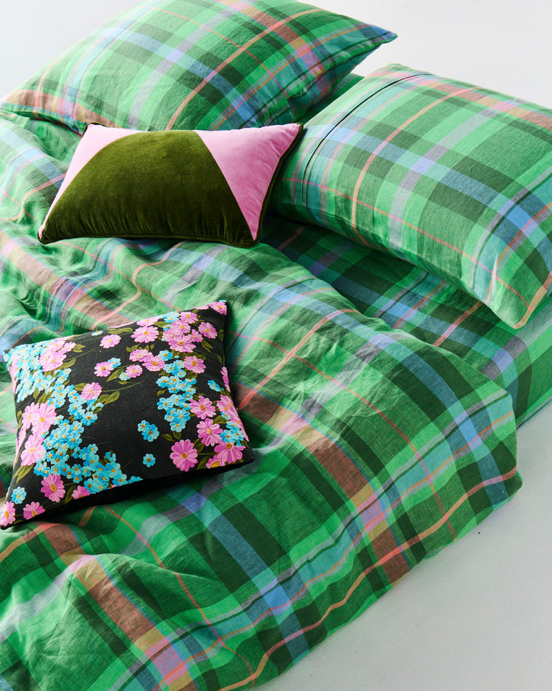 Jewel Of The Nile Tartan Linen Pillowcases