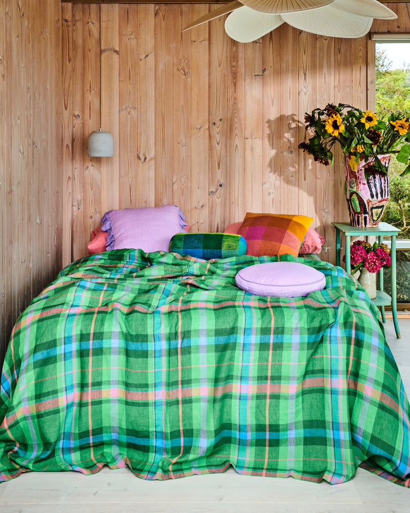 Jewel Of The Nile Tartan Linen Quilt Cover