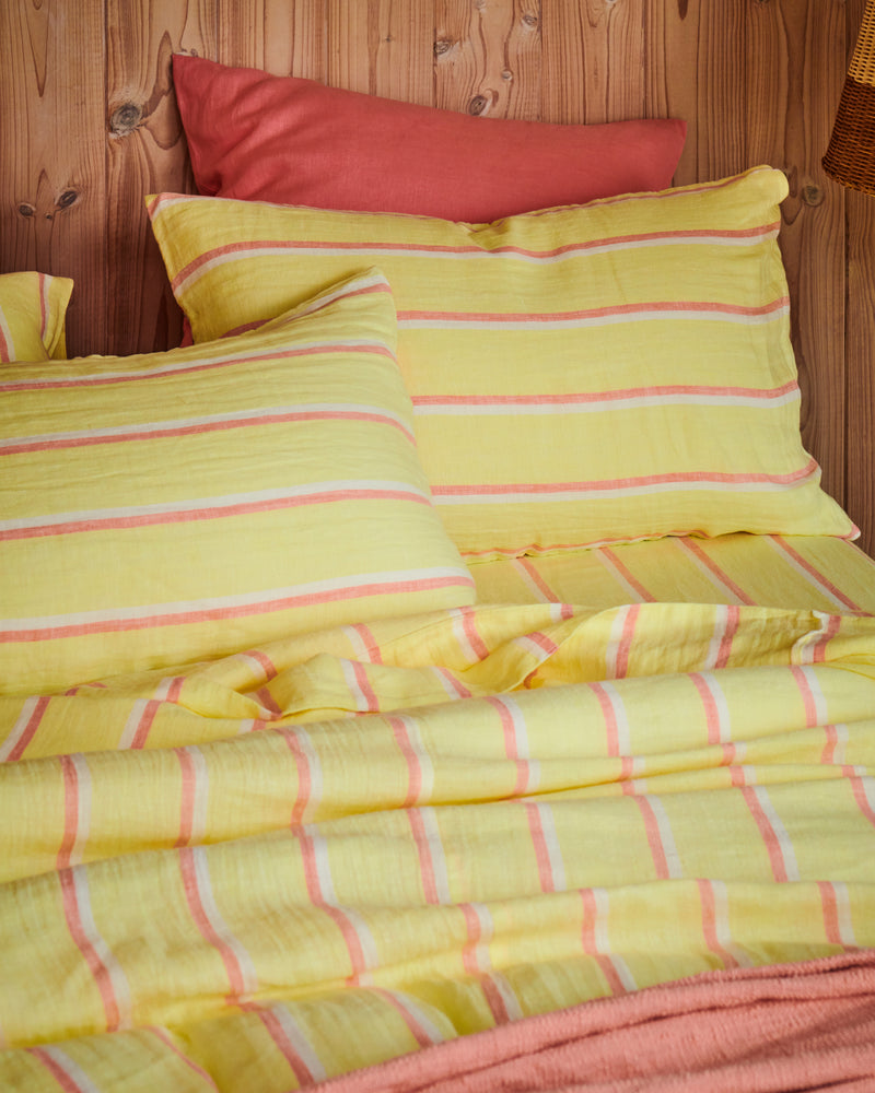 Pina Colada Stripe Linen Pillowcases