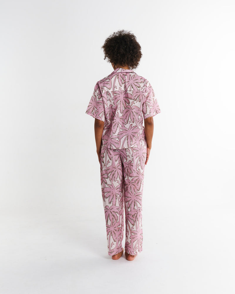 Balmy Palmy Organic Cotton Short Sleeve Shirt & Pant Pyjama Set