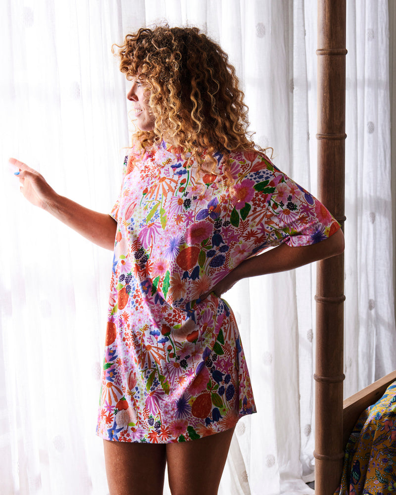 Meandering Meadow Organic Cotton Oversize T shirt Nightie Kip Co