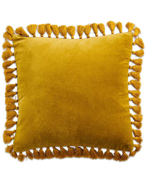 Avocado Oil Velvet Tassel Cushion