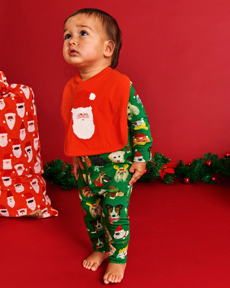 HoHoHo Red Organic Cotton Bib