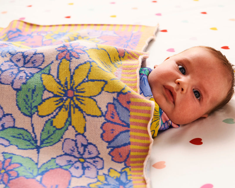 Bunch Of Fun Cotton Knitted Baby Blanket