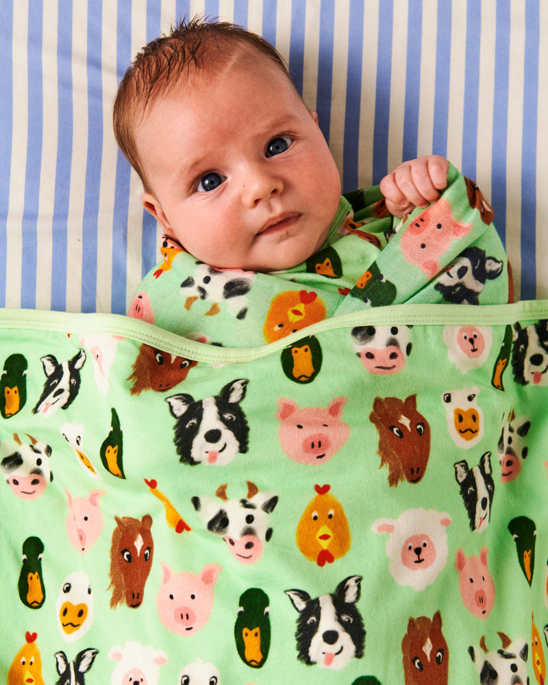 Farm Friends Organic Cotton Snuggle Blanket