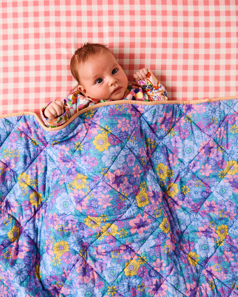 Bunch Of Fun Organic Cotton Quilted Cot Bedspread