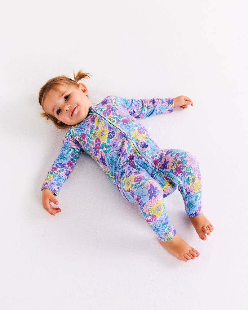 Bunch Of Fun Organic Long Sleeve Zip Romper