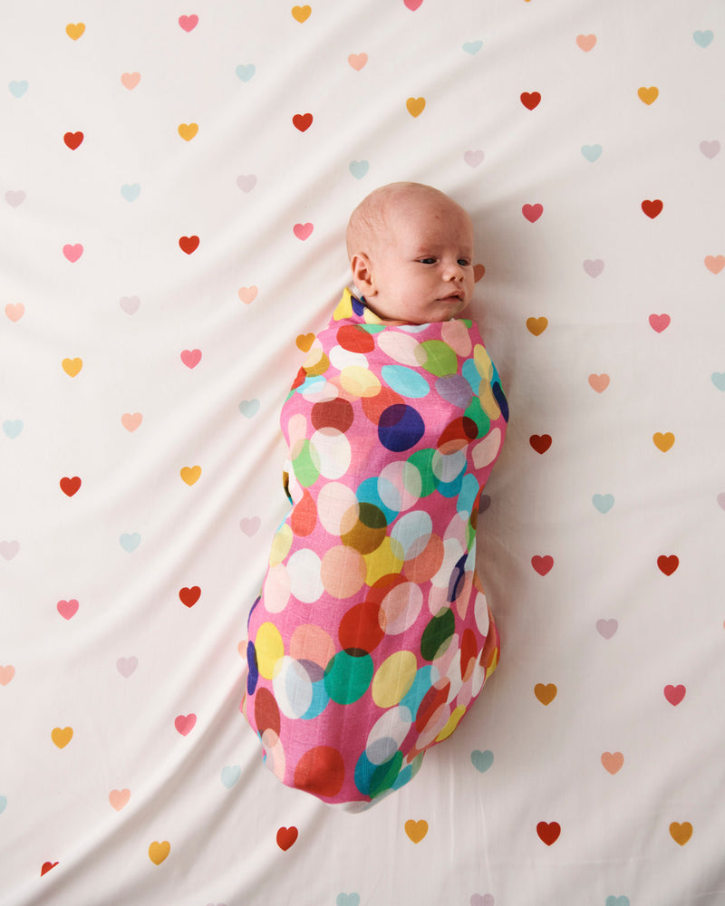 Confetti Pink Bamboo Swaddle