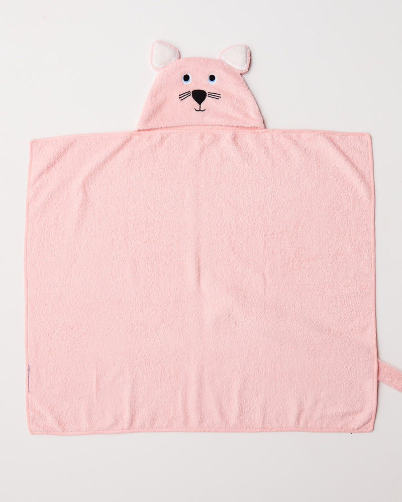 Pink Cat Terry Baby Towel