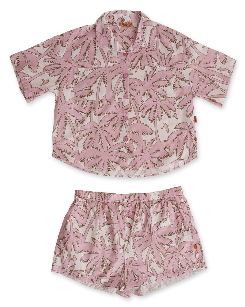 Balmy Palmy Teen Organic Cotton Short Sleeve Shirt & Short Pyjama Set