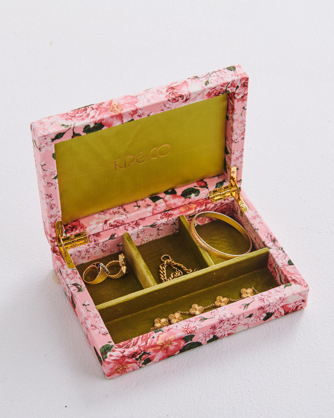 Rose Garden Velvet Jewellery Box Small