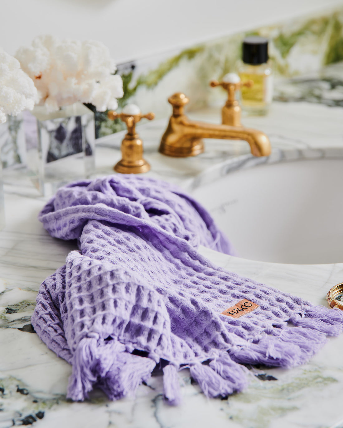 Lilac Waffle Hand Towel