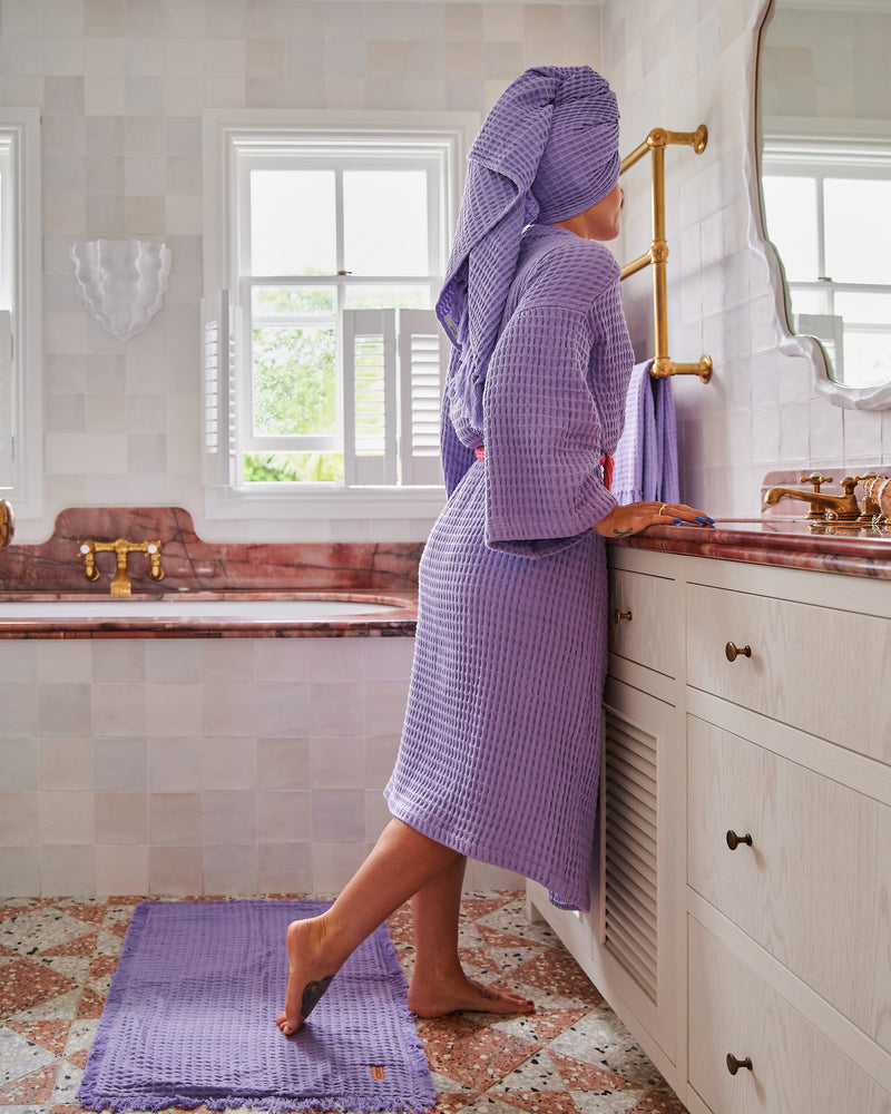 Lilac Waffle Bath Mat