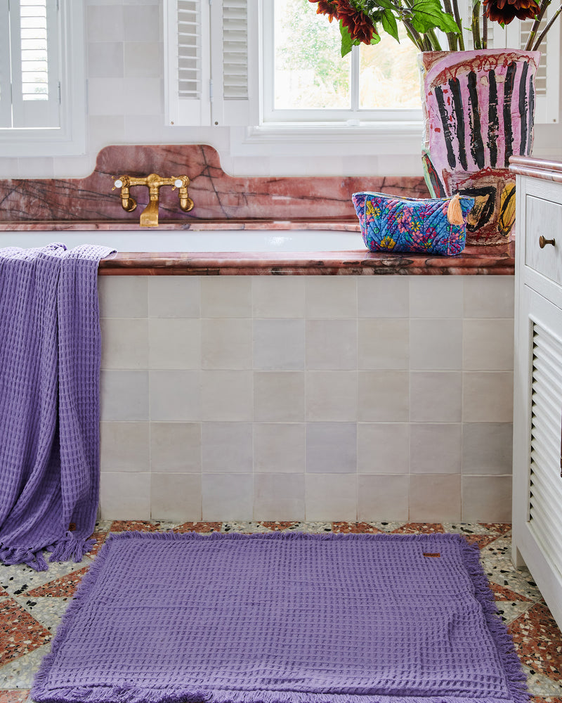 Lilac Waffle Bath Mat