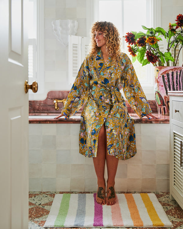 Birds Of Paradise Linen Robe