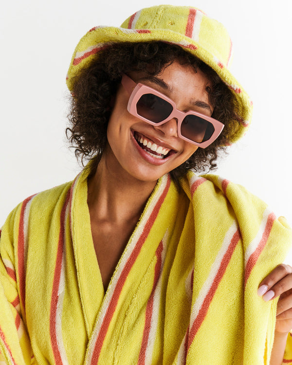 Pina Colada Stripe Terry Mini Bath Robe