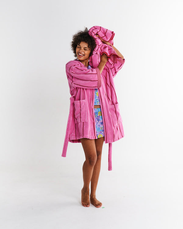 Iced Vovo Stripe Terry Mini Bath Robe