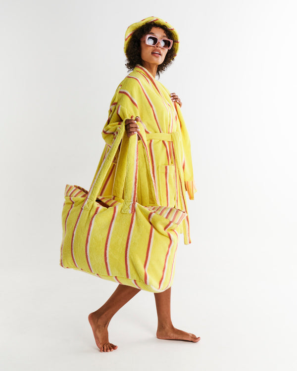 Pina Colada Stripe Terry Oversized Beach Bag