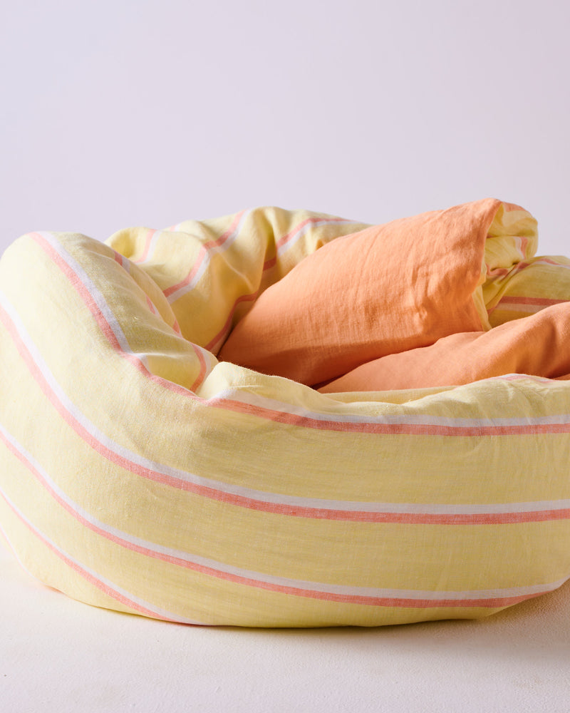 Pina Colada Stripe Linen Quilt Cover