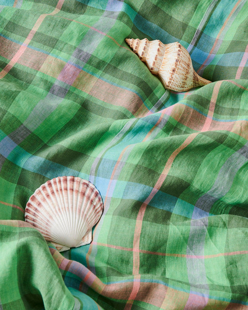 Jewel Of The Nile Tartan Linen Fitted Sheet