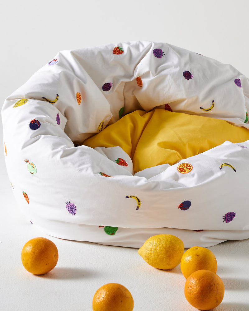 Fruit Salad Embroidered Cotton Quilt Cover