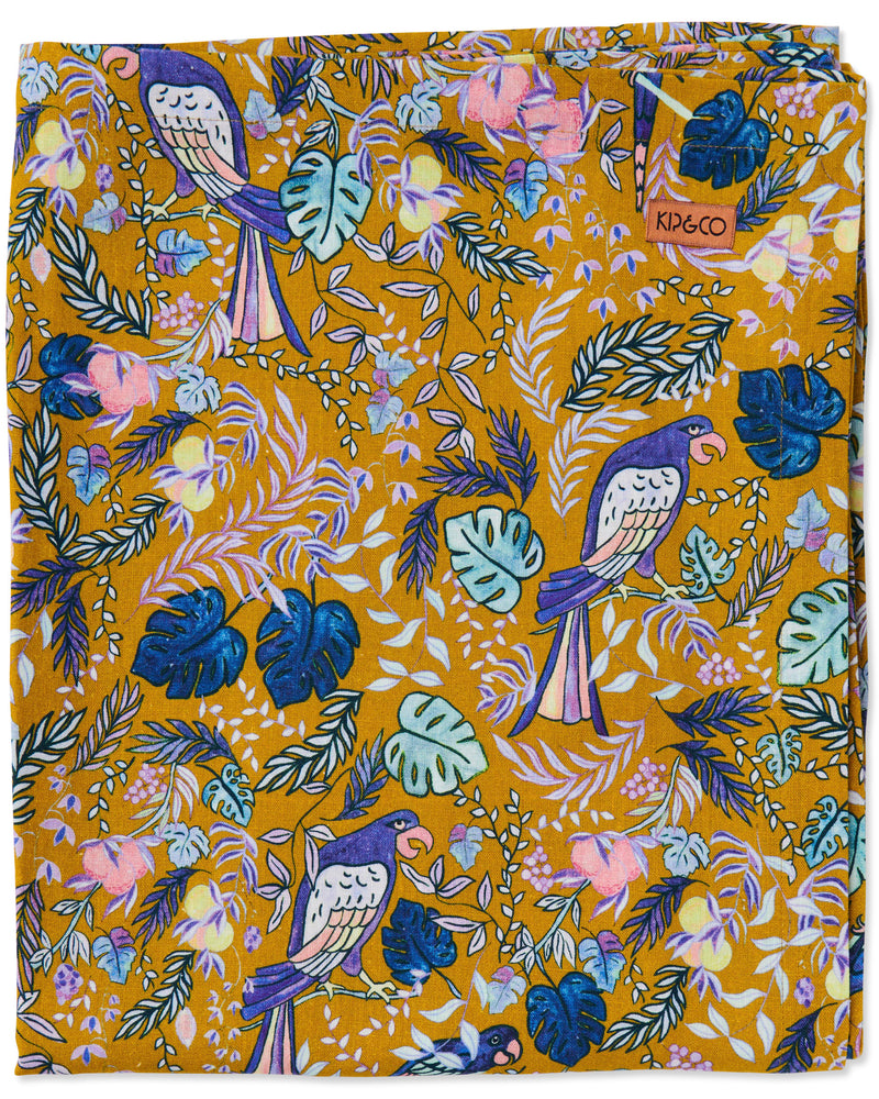 Birds Of Paradise Linen Tablecloth