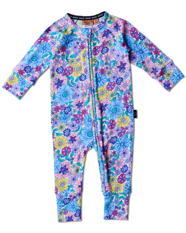 Bunch Of Fun Organic Long Sleeve Zip Romper