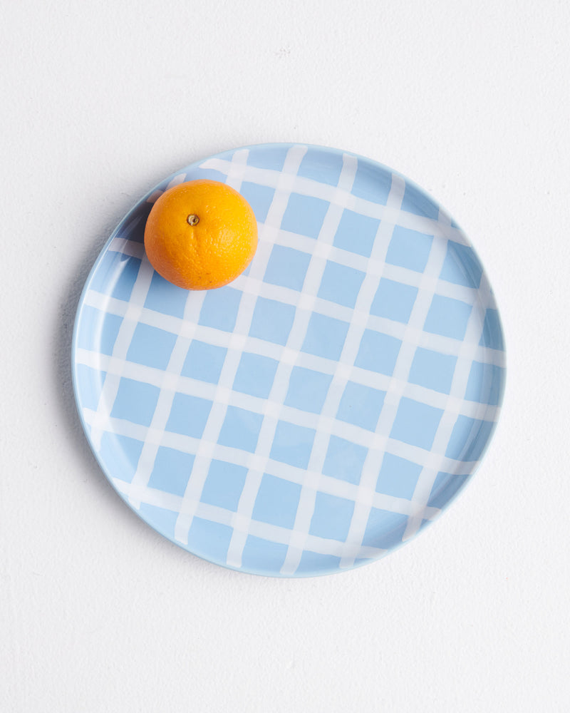 Blue Bird Tartan Plate 2P Set