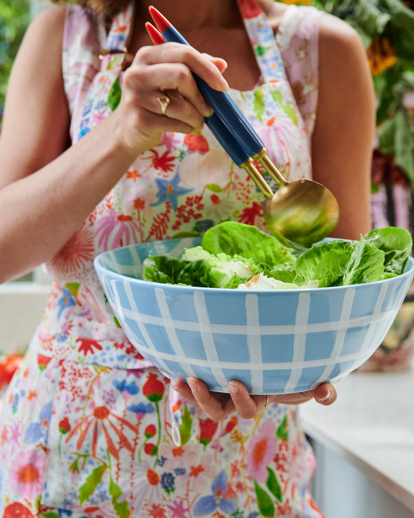 Blue Bird Tartan Salad Bowl