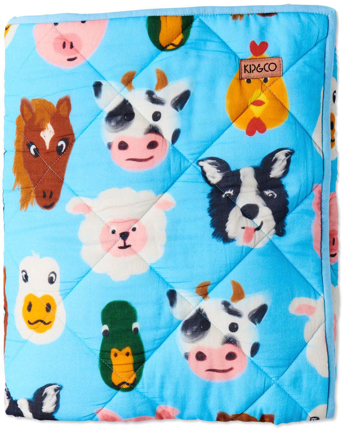 Farm Friends Organic Cotton Quilted Cot Bedspread