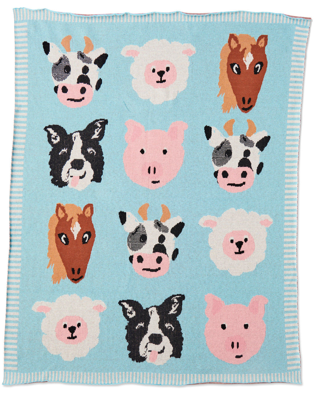 Farm Friends Cotton Knitted Baby Blanket