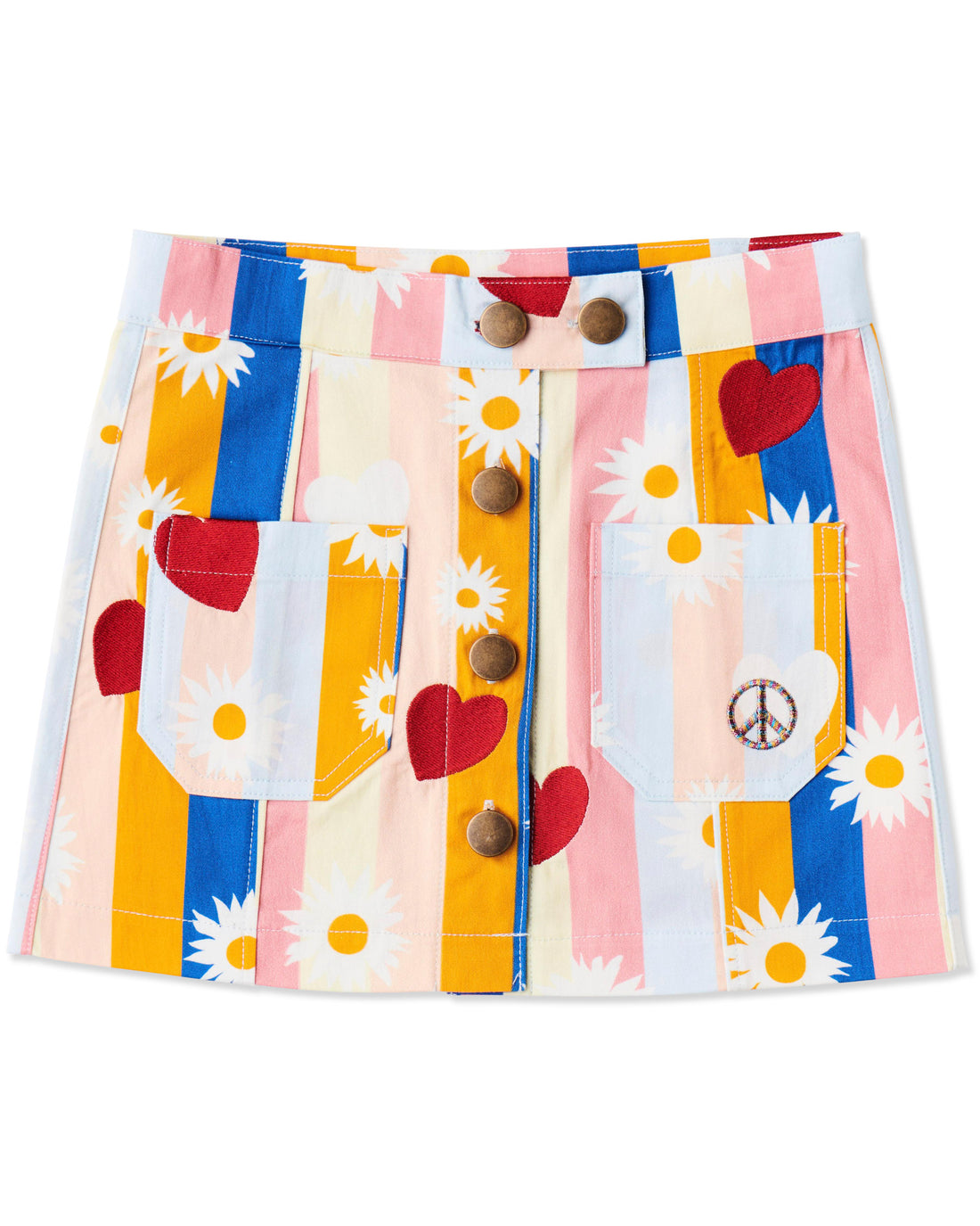 Flower Child Cotton Drill Skirt