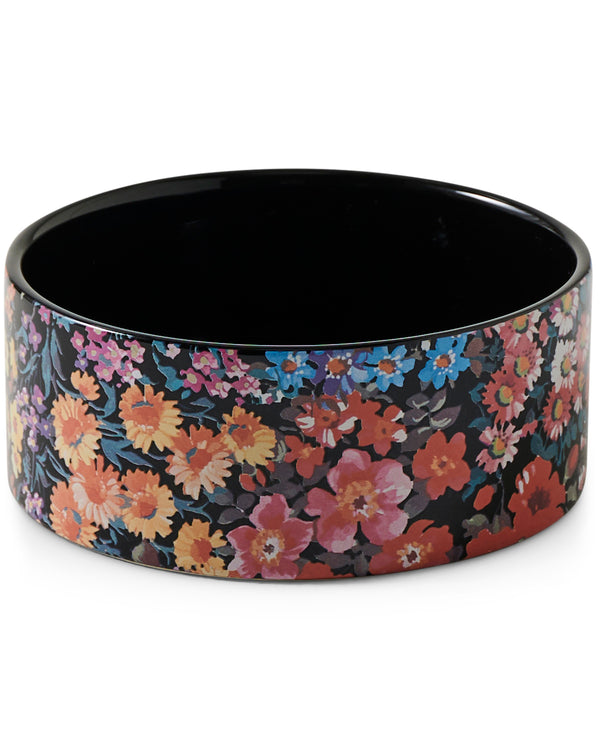 Forever Floral Black Dog Bowl