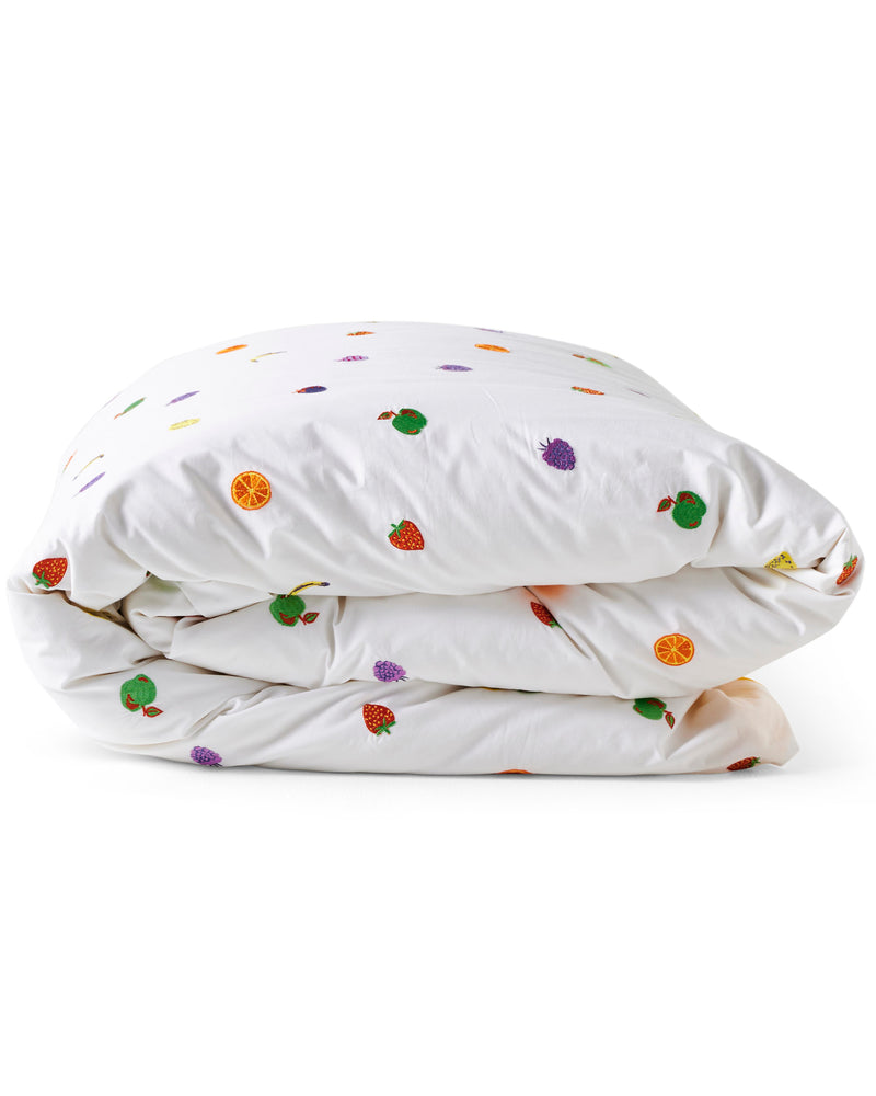 Fruit Salad Embroidered Cotton Quilt Cover