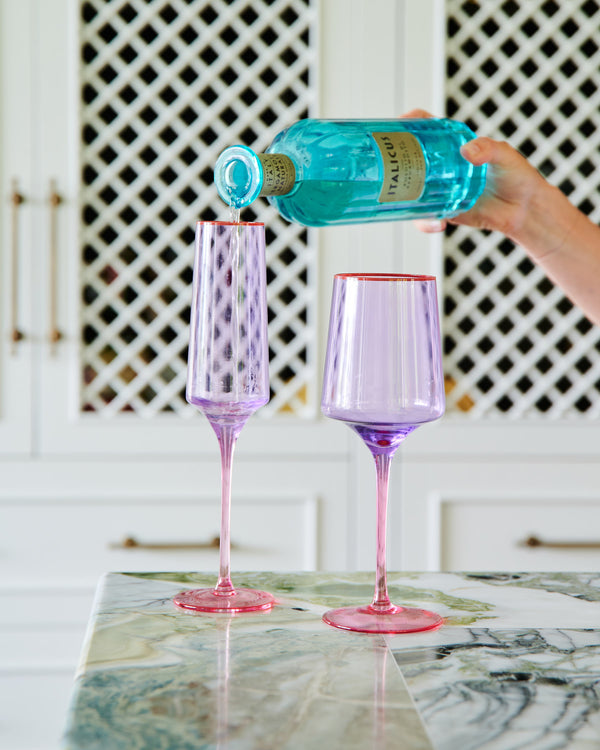 Lilac Colour Block Vino Glass 2P Set