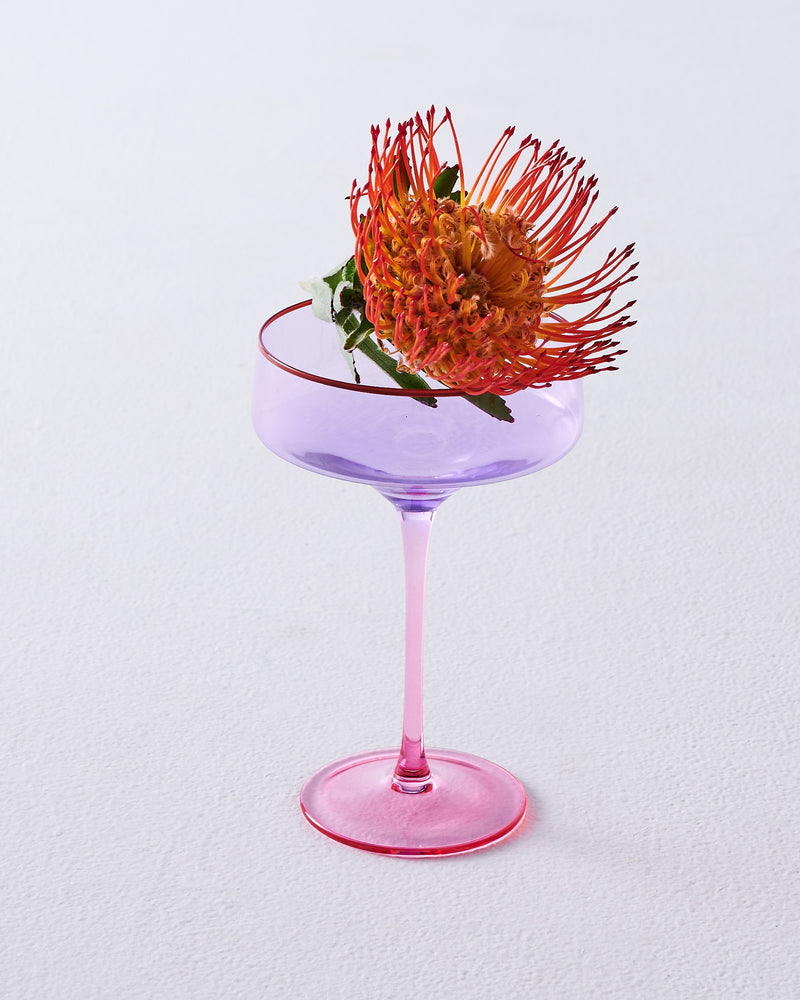 Lilac Colour Block Margarita Glass 2P Set