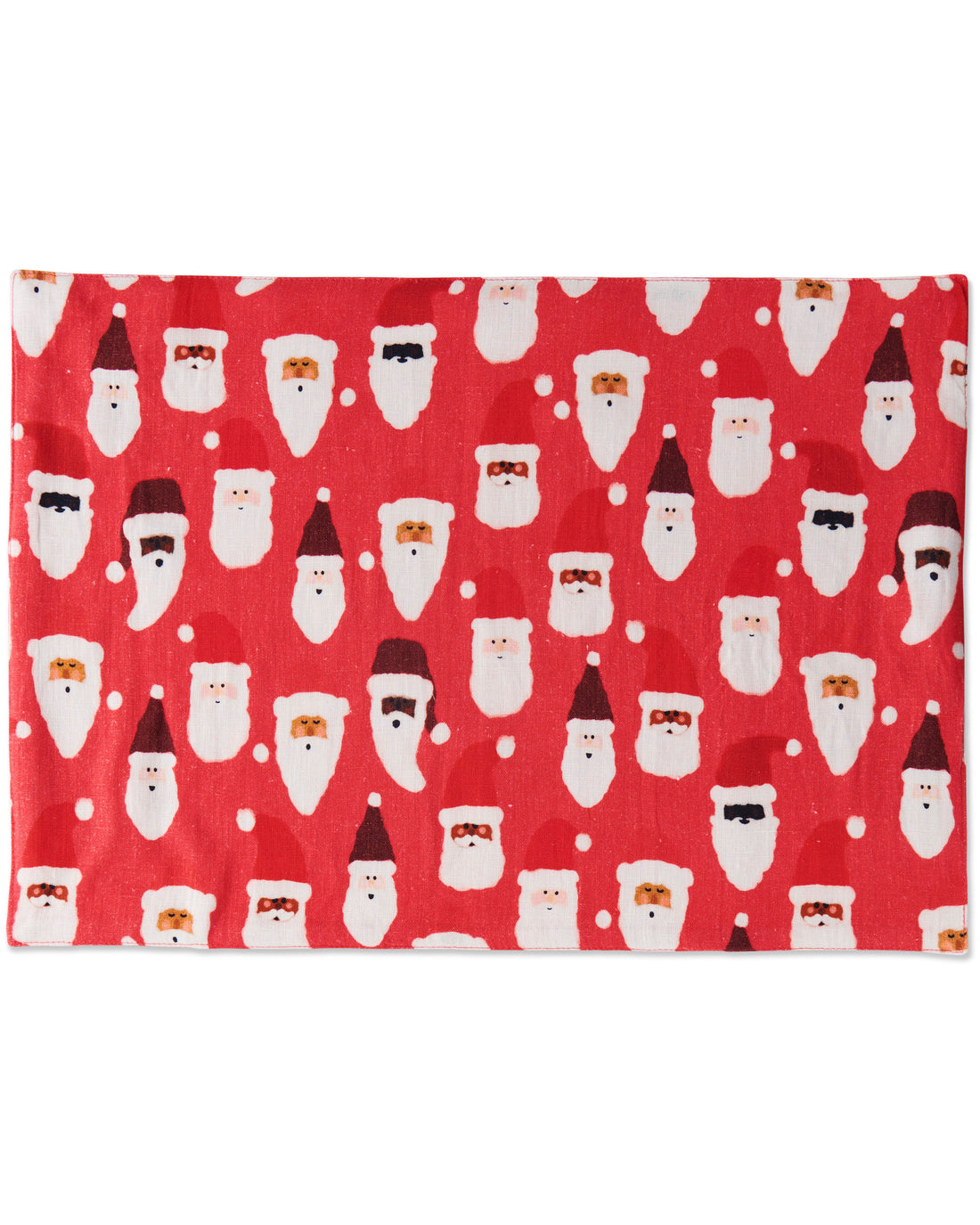 HoHoHo Red Linen 4P Placemat Set