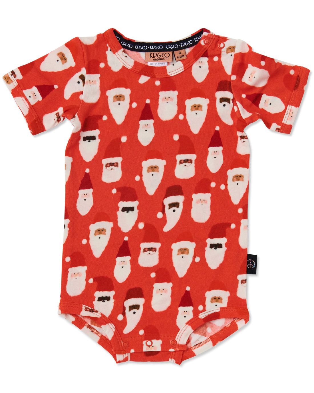 HoHoHo Red Organic Short Sleeve Romper