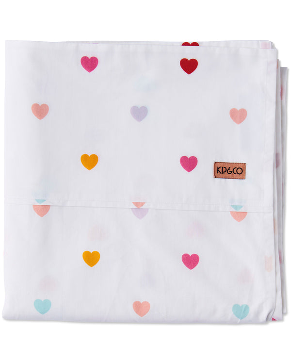 I Heart You Organic Cotton Flat Sheet