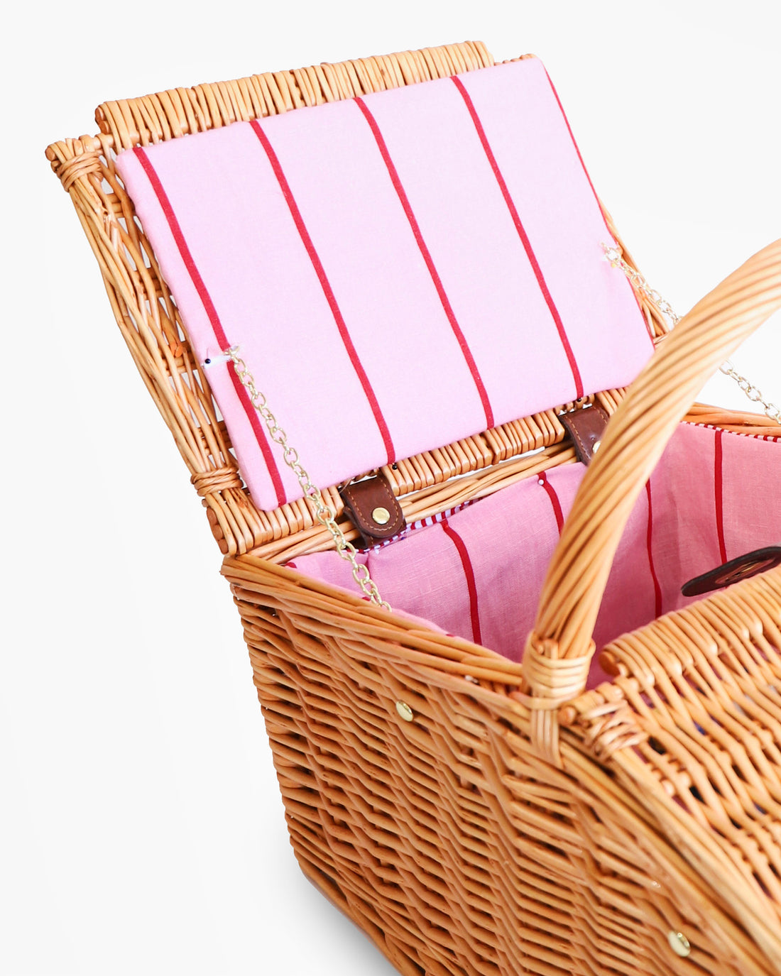 Iced Vovo Stripe Rattan Picnic Basket