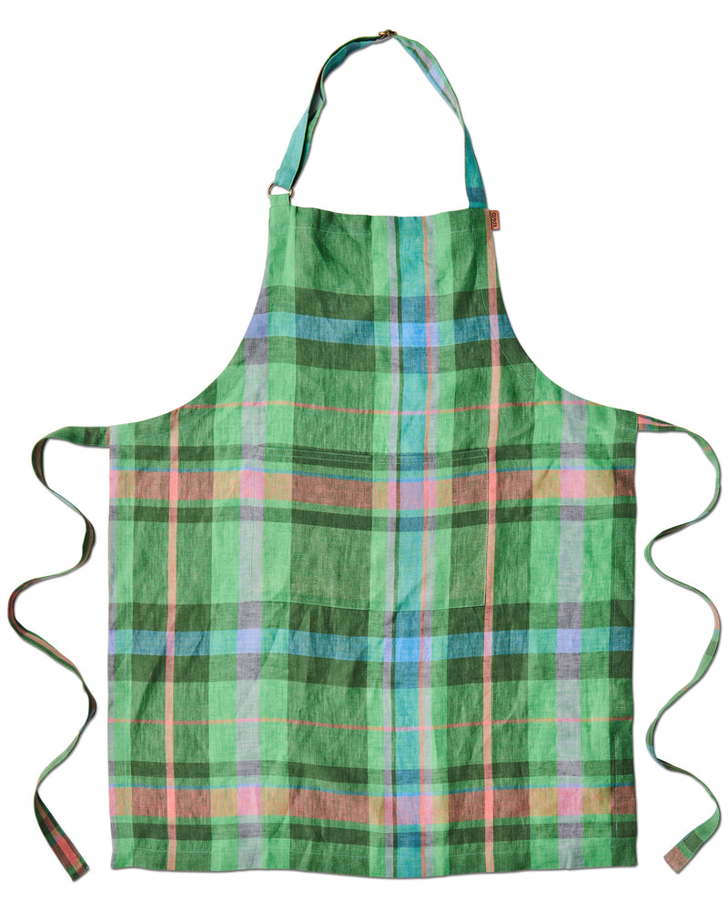 Jewel Of The Nile Tartan Linen Apron