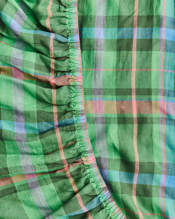 Jewel Of The Nile Tartan Linen Fitted Sheet