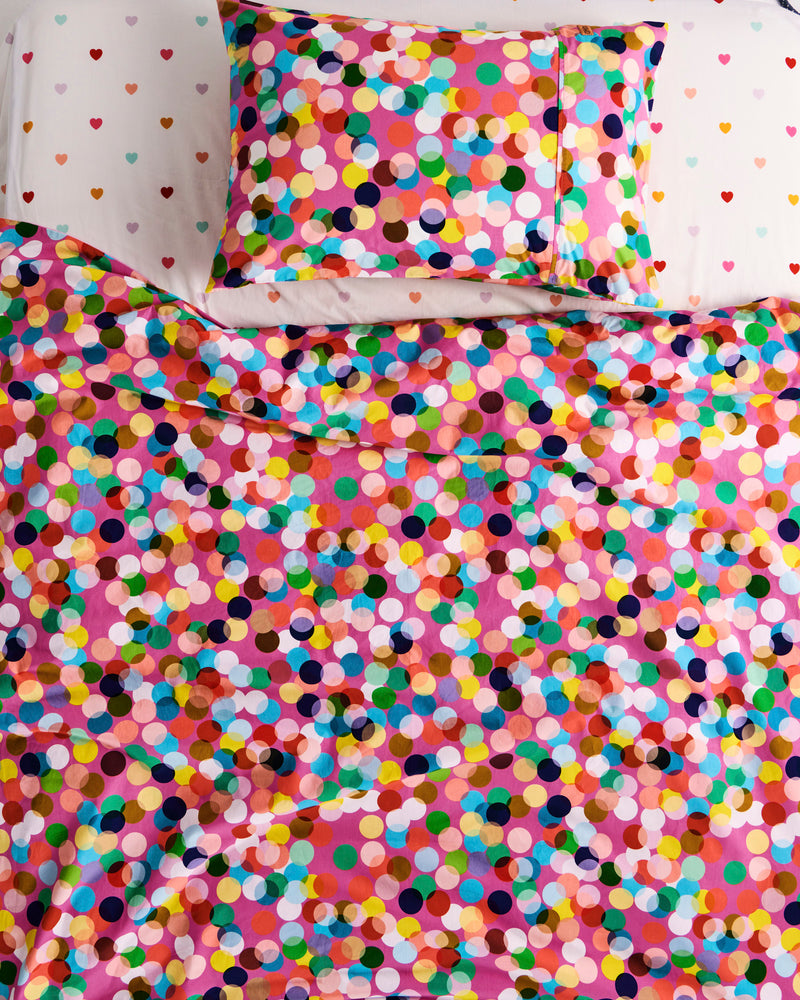 Confetti Pink Organic Cotton Quilt Cover