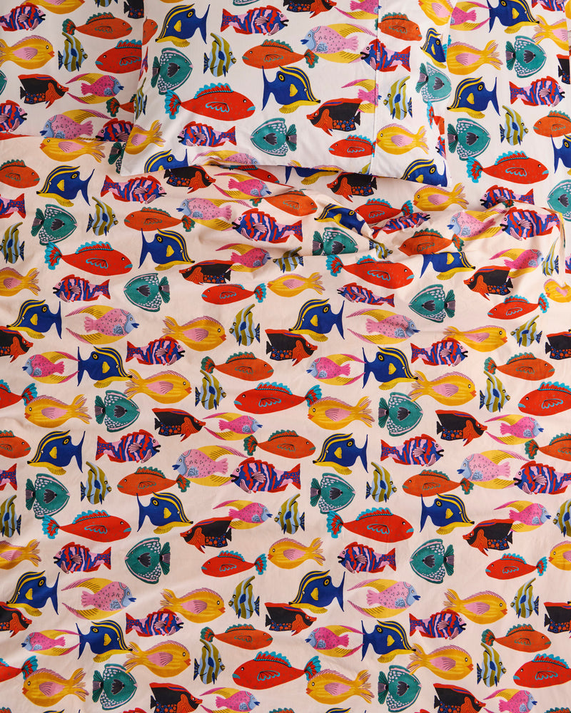 Fishy Business Organic Cotton Fitted Sheet