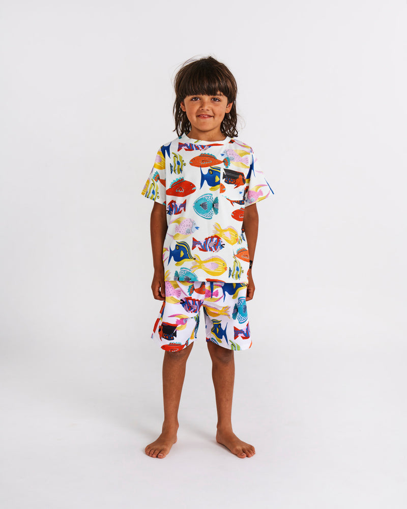 Fishy Business Organic Cotton Short Sleeve Tee & Short Pyjama Set