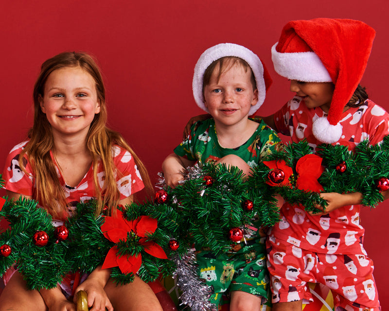 HoHoHo Red Organic Cotton Short Sleeve Tee & Short Pyjama Set