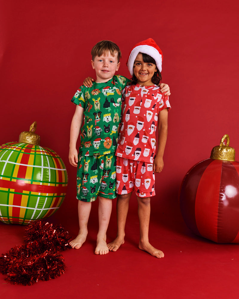 HoHoHo Red Organic Cotton Short Sleeve Tee & Short Pyjama Set