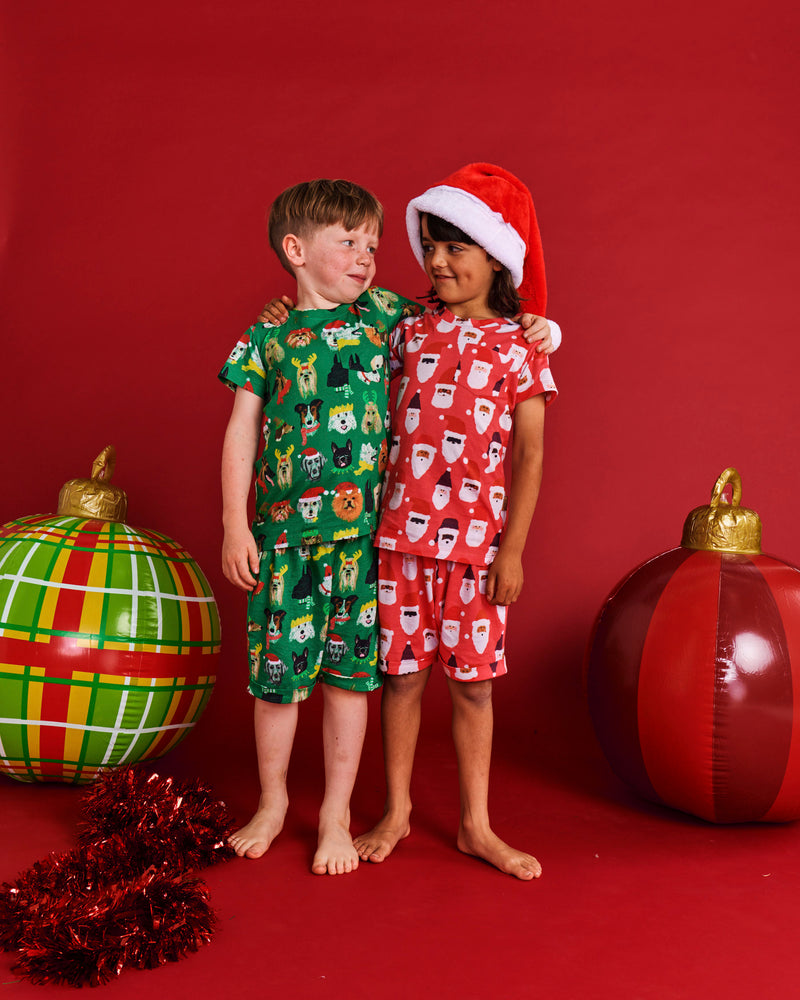 Santa's Little Helper Organic Cotton Short Sleeve Tee & Short Pyjama Set