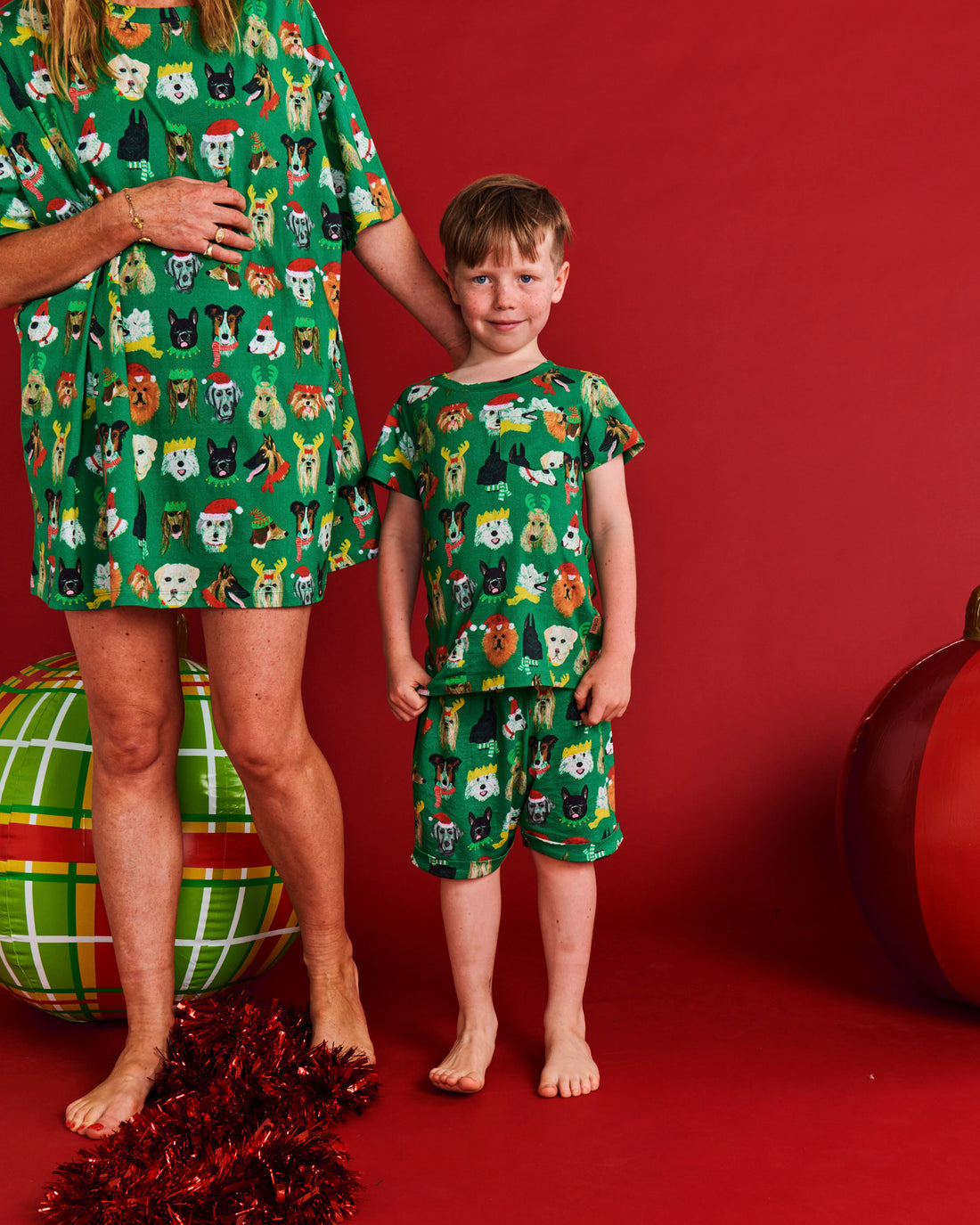 Santa's Little Helper Organic Cotton Short Sleeve Tee & Short Pyjama Set