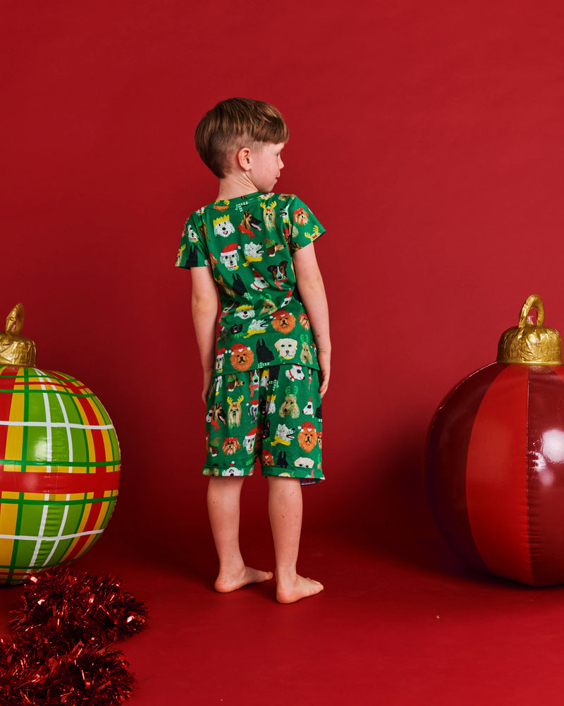 Santa's Little Helper Organic Cotton Short Sleeve Tee & Short Pyjama Set